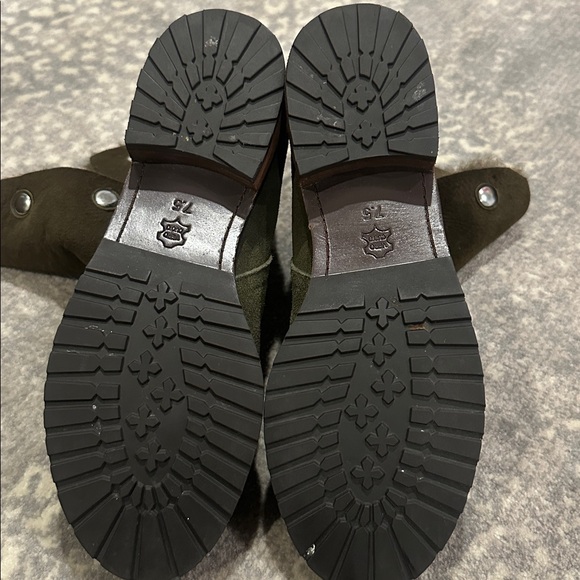 MATT BERNSON REAL SHEEPSKIN SHEARLING ARMY GREEN BOOTS SIZE 7.5 - Picture 10 of 13